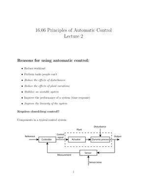 dynamic response of closed loop system - 16 Principles of Automatic ...
