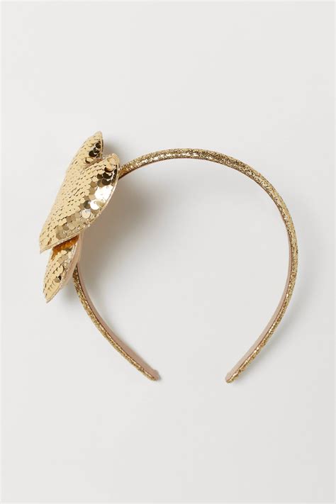 Alice band with sequins - Gold-coloured - Kids | H&M IN