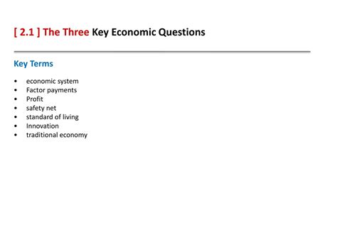 PPT - Three Key Economic Questions PowerPoint Presentation, free ...