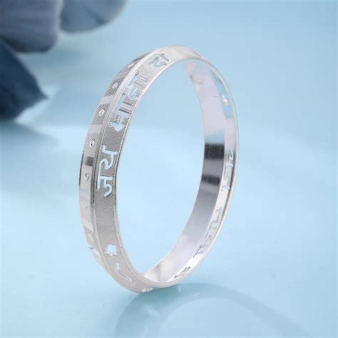 SHINING’s Jai Mata Di Men’s Engraving Kada | 925 Pure Silver – Shining ...