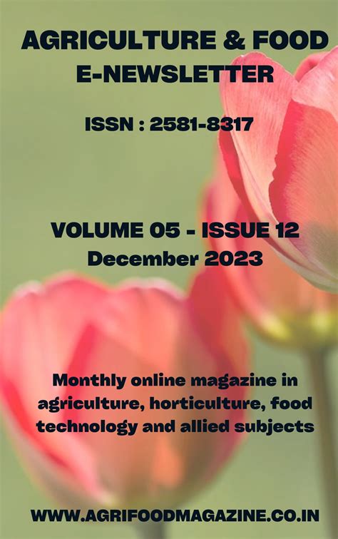 Agriculture & Food: e-Newsletter – Publish Popular Magazine Articles in ...