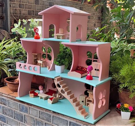 Buy TinyMinyWorld Wooden Big Dollhouse Castel Large with Furniture ...