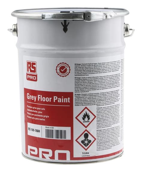 RS PRO | RS PRO Floors Paint in Hard Wearing Grey 5L | 169-7684 | RS