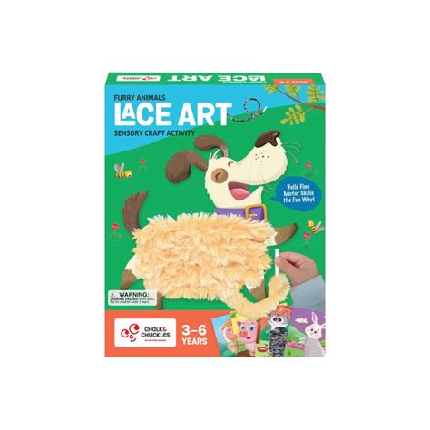Buy Chalk And Chuckles Lace Art Furry Animals Craft Kit for Kids
