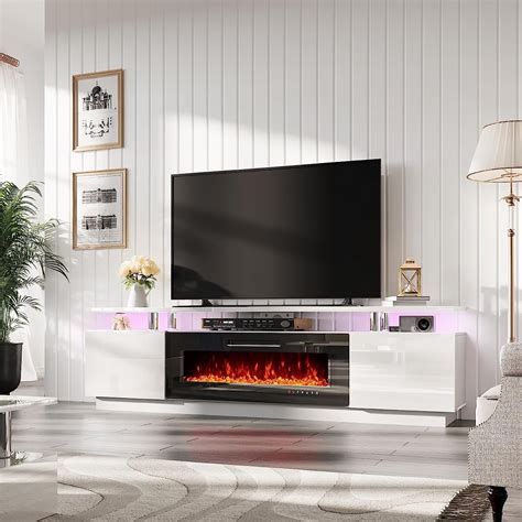 White Fireplace Tv Stand 80 Inch at Alfred Willeford blog