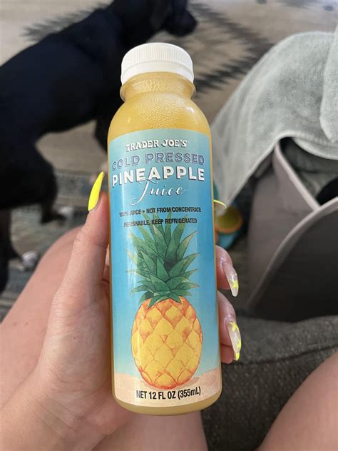 The cold pressed pineapple juice is so much better than the cans of ...