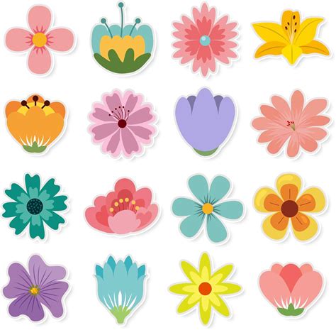 Amazon.com: Cholemy 32 Pcs Colorful Spring Flowers Cutouts Cherry Peach ...