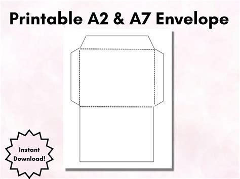 DIY Envelope, Printable Envelope Template, A2 Envelope Template, A7 ...