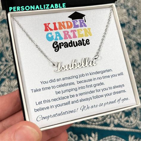 Kindergarten Graduation, Gift Graduation Name Necklace, Gift for Kids ...