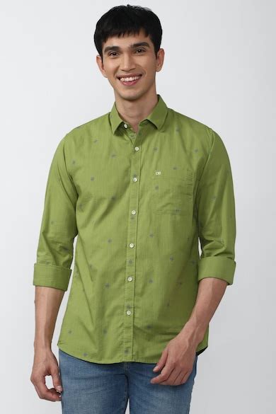 Buy Men Green Slim Fit Print Full Sleeves Casual Shirt Online - 741149 ...