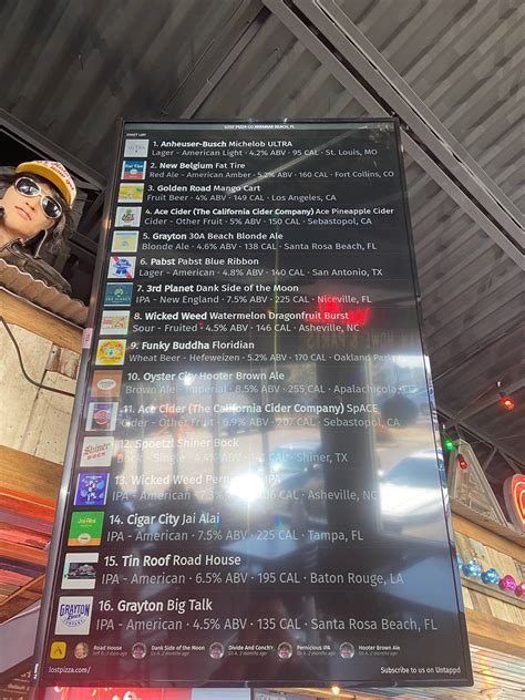 Menu at Lost Pizza Co. Miramar Beach pizzeria, Miramar Beach