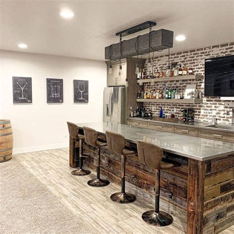 Rustic Basement Bar Design Ideas 75 Large Rustic Home Bar Design Ideas