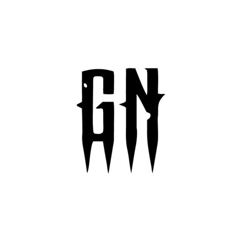 GN monogram logo projekt list tekst nazwa symbol monochromatyczne ...