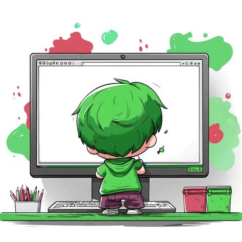 Boy Using Computer Drawing 的图像结果