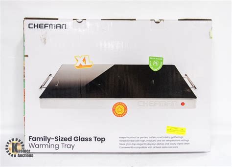 CHEFMAN FAMILY SIZED GLASS TOP WARMING TRAY