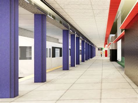 Metro Subway Station SketchUp 3D Model .skp File Download - SketchupBox