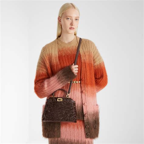 Peekaboo Mini Fourrure Marron | Fendi