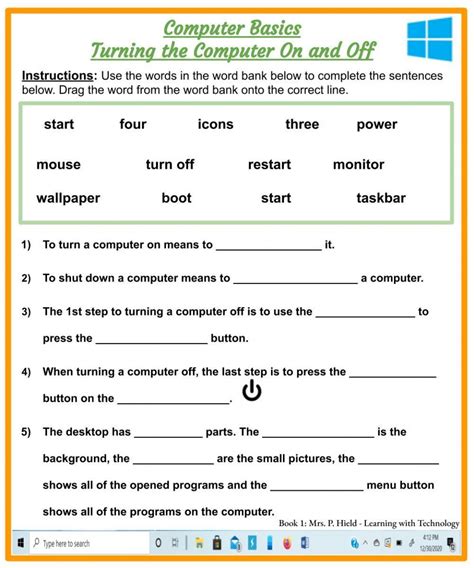 Computer Lab Worksheets 的图像结果