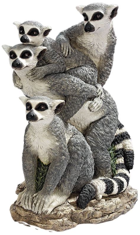 Design Toscano Ring-Tailed Lemur Family Statue, Multicolored : Amazon ...
