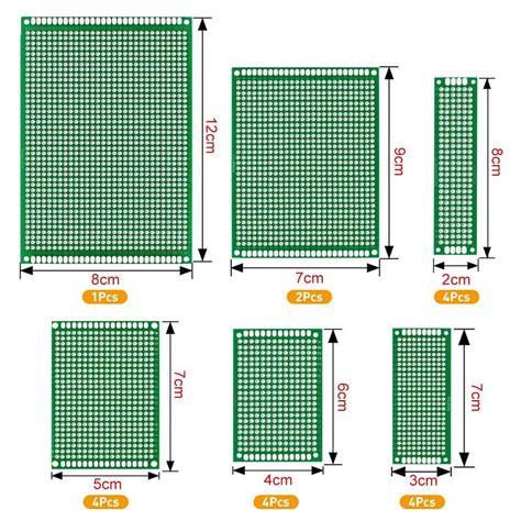 Buy WayinTop PCB Board Kit, Double Sided Prototype Boards 6 Sizes 40 ...