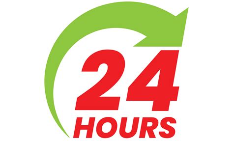 24 Hours sign on transparent background. 21286391 PNG