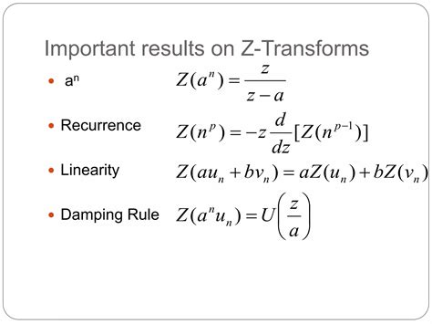 Image result for Z-Transforms Recurrence Formula