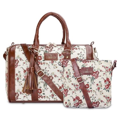 Buy Combo: Sling & Handbag for Women | Adjustable Strap | White-Floral ...