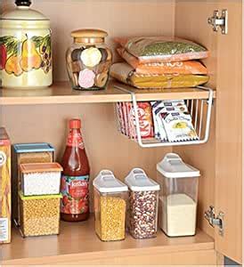 JVS Undershelf Basket Small - (Silver,8-inch, Mild Steel) Set of 2 ...
