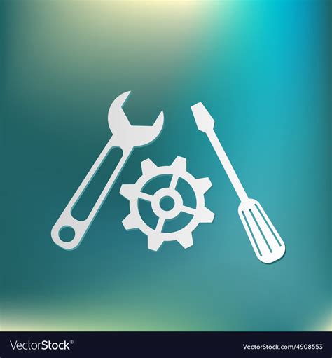 Screwdriver cogwheel and wrench icon setting Vector Image