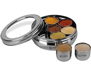 Kuber Industries 7 in 1 Stainless Steel Belly Shape Masala (Spice) Box ...