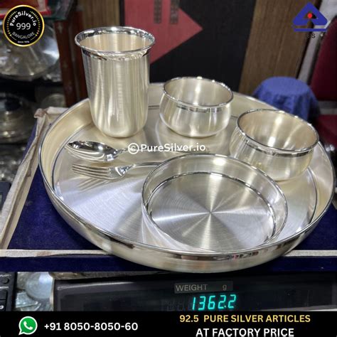 Buy Pure Silver Dinner Set Designs | Pure Silver Thali Set – PureSilver.io