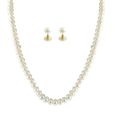 Sri Jagdamba Pearls Dealer Single Line White Pearl Set for Women ...