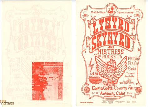 Lynyrd Skynyrd Handbill 1974 Feb 8 Contra Costa County Fair Antioch ...