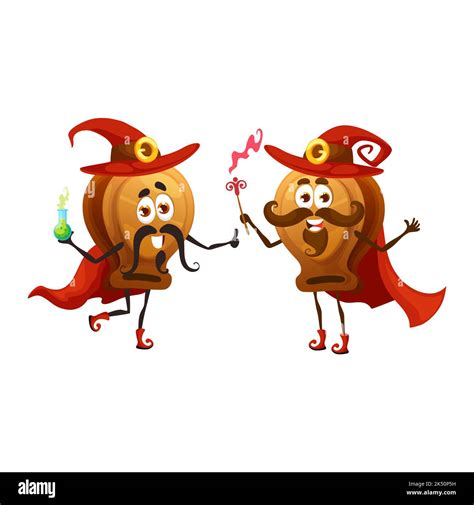 Cartoon castanets wizard twins characters. Isolated vector funny ...