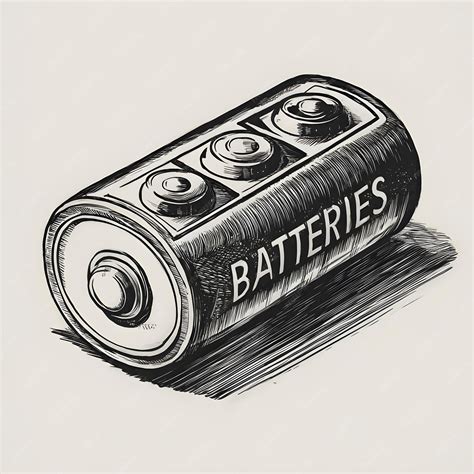 Premium Vector | Batteries engraved style ink sketch drawing black and white vector illustration