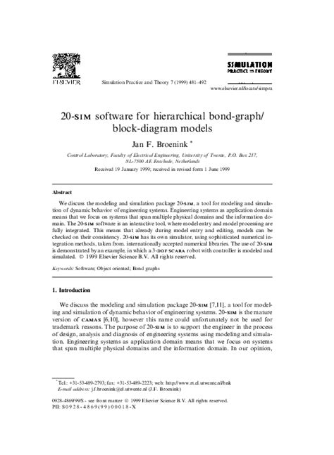 Image result for 20-Sim Bond Graph Examples