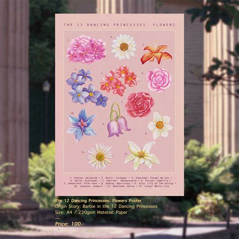The 12 Dancing Princesses: Flowers A4 Poster | LINE SHOPPING