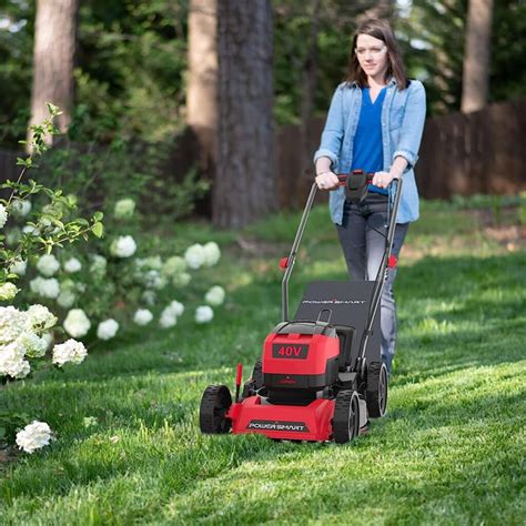 PowerSmart Cordless Lawn Mower Battery Powered with Bag, 17 Inch 3-in-1 ...