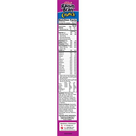 Raisin Bran Crunch Cereal Nutrition Facts | Besto Blog