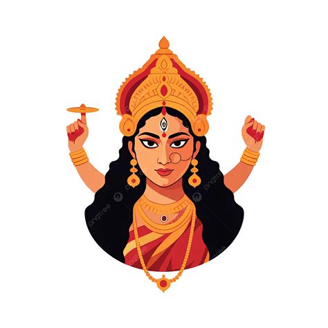 Durga Mata, Ma Minimal Illustration For Navratri With Transparent ...