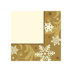 Servilletas 33x33 copo nieve oro(16 uds) - Barullo.com