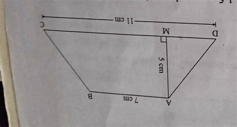 Find the area of trapezium from the given information.AB-7cm, MA-5cm DC ...