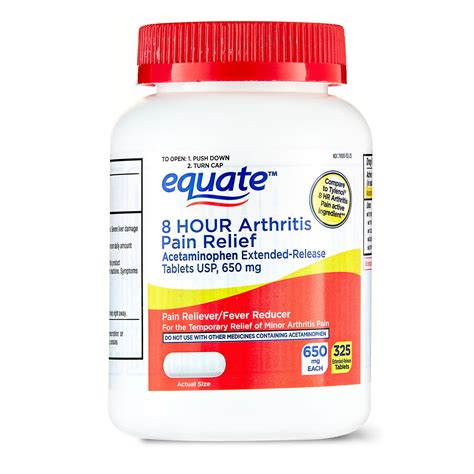 Equate 8 Hour Arthritis Pain Relief Acetaminophen Extended Release ...