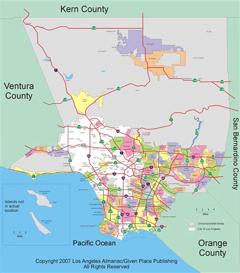 Map of LA County: 88 Cities and 130 Unincorporated Communities