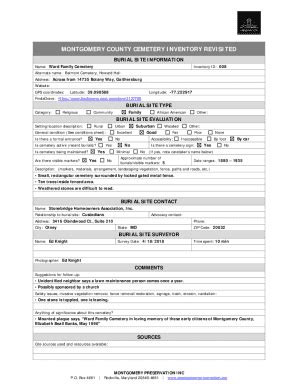 Fillable Online Ward Family Cemetery in Maryland Fax Email Print ...