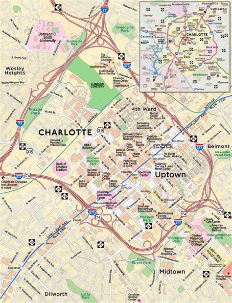 Printable Map Of Charlotte Nc