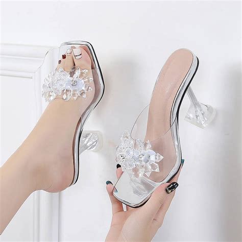 Transparent sandals Clear Heels for Women Elegantes Dress Bridal Shoes ...