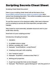 Image result for M Script Cheat Sheet