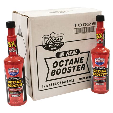 Lucas Oil Octane Booster, 12 Btls/15 oz, Fuel Gasoline Power Motor ...
