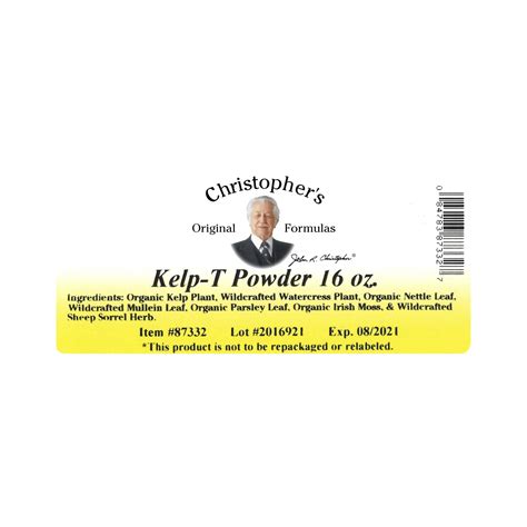 Christopher's Original Formulas, Thyroid Maintenance Formula Kelp T, B ...